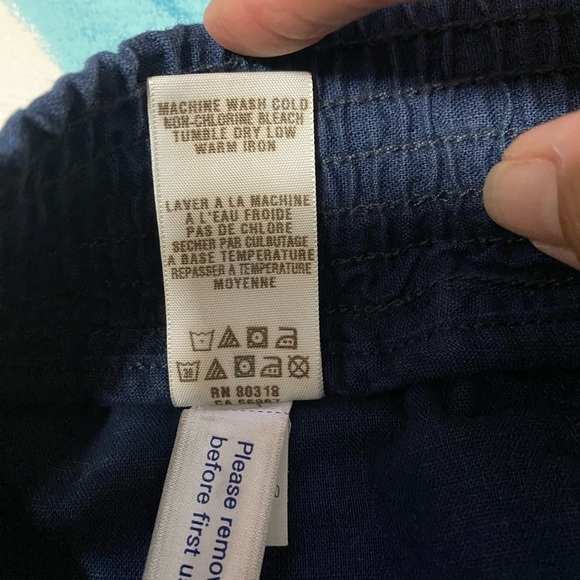 Lucky Brand Navy Blue Boot Cut Linen Blend Woman’s Pull On Pants Size XS. - Picture 7 of 14